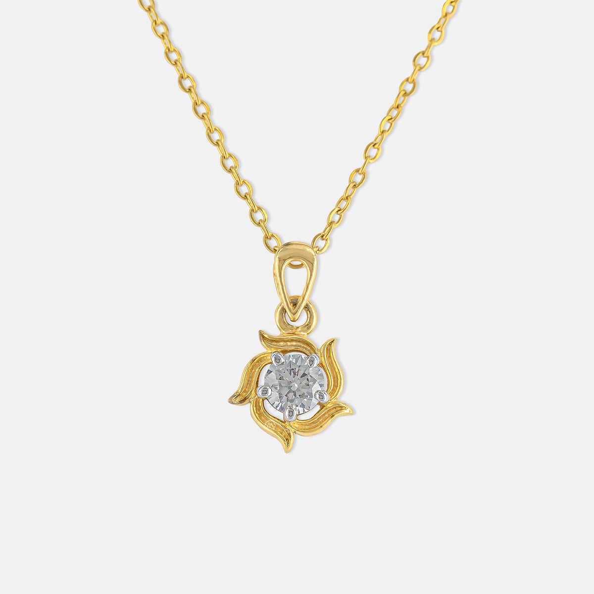 Twisted Petal Solitaire Pendant