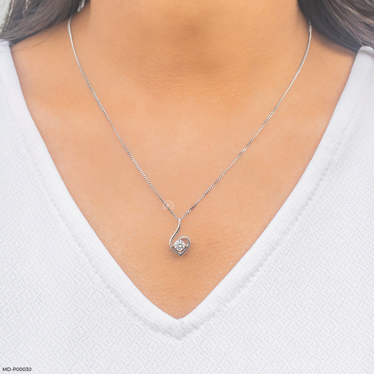 0.50 Carat Swan Heart Pendants