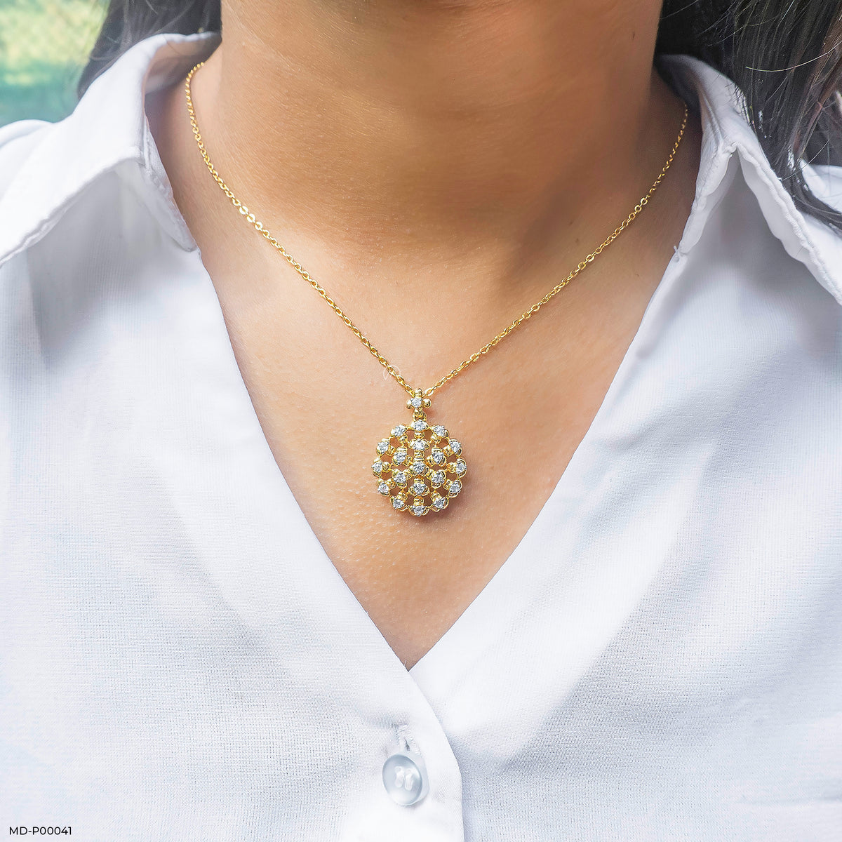 Diamond Cluster Medallion Pendant