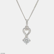 Floating Heart Diamond Pendant