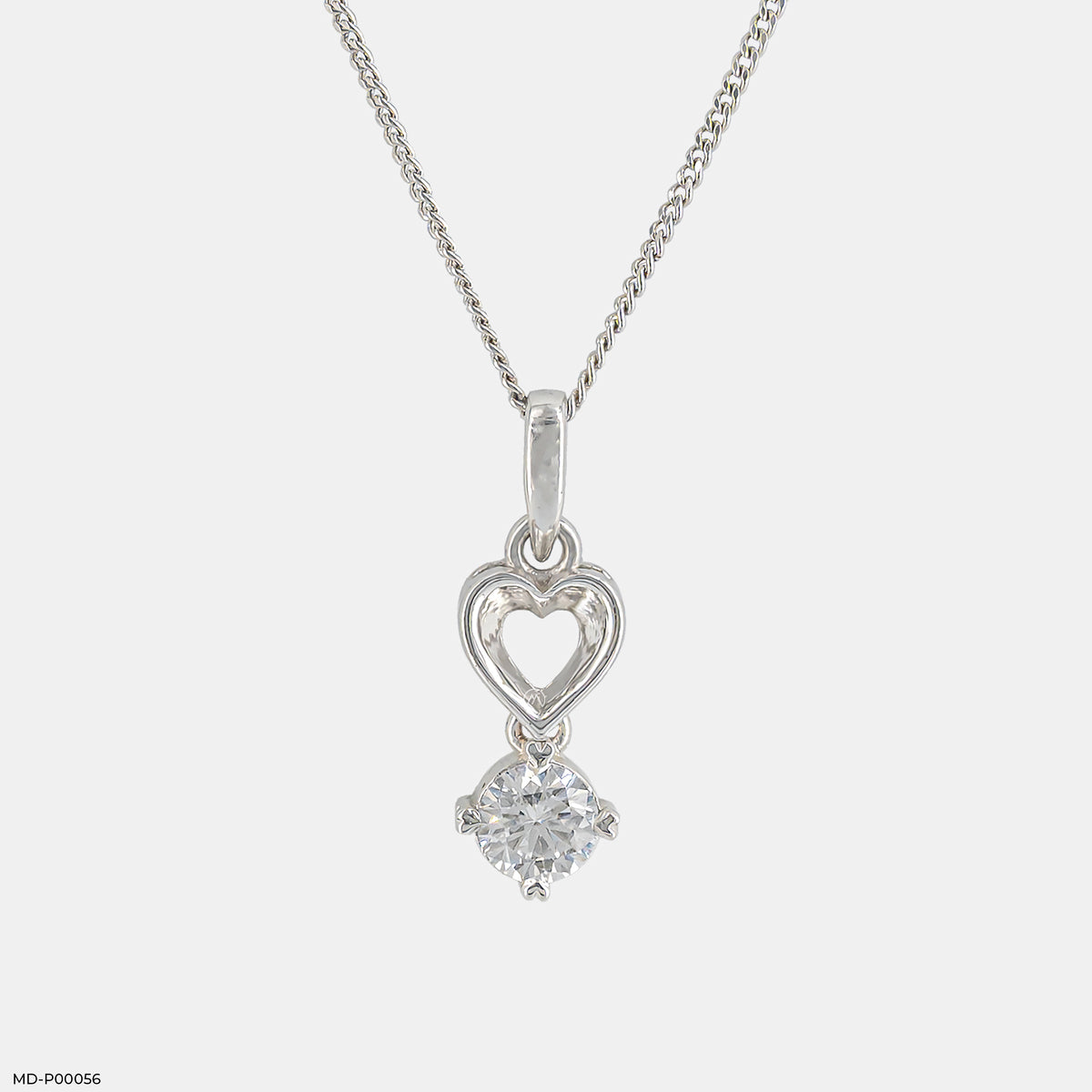 Floating Heart Diamond Pendant