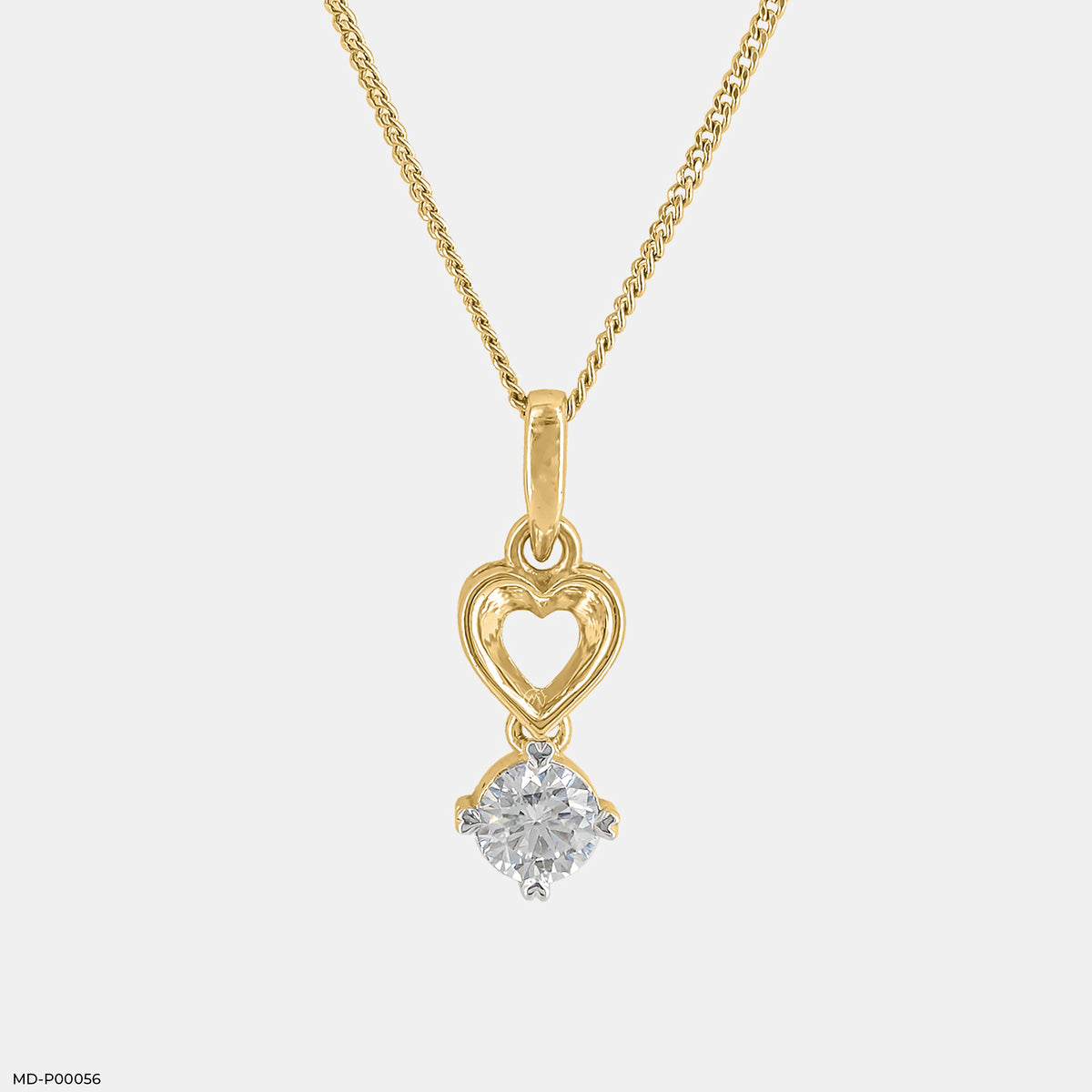 Floating Heart Diamond Pendant
