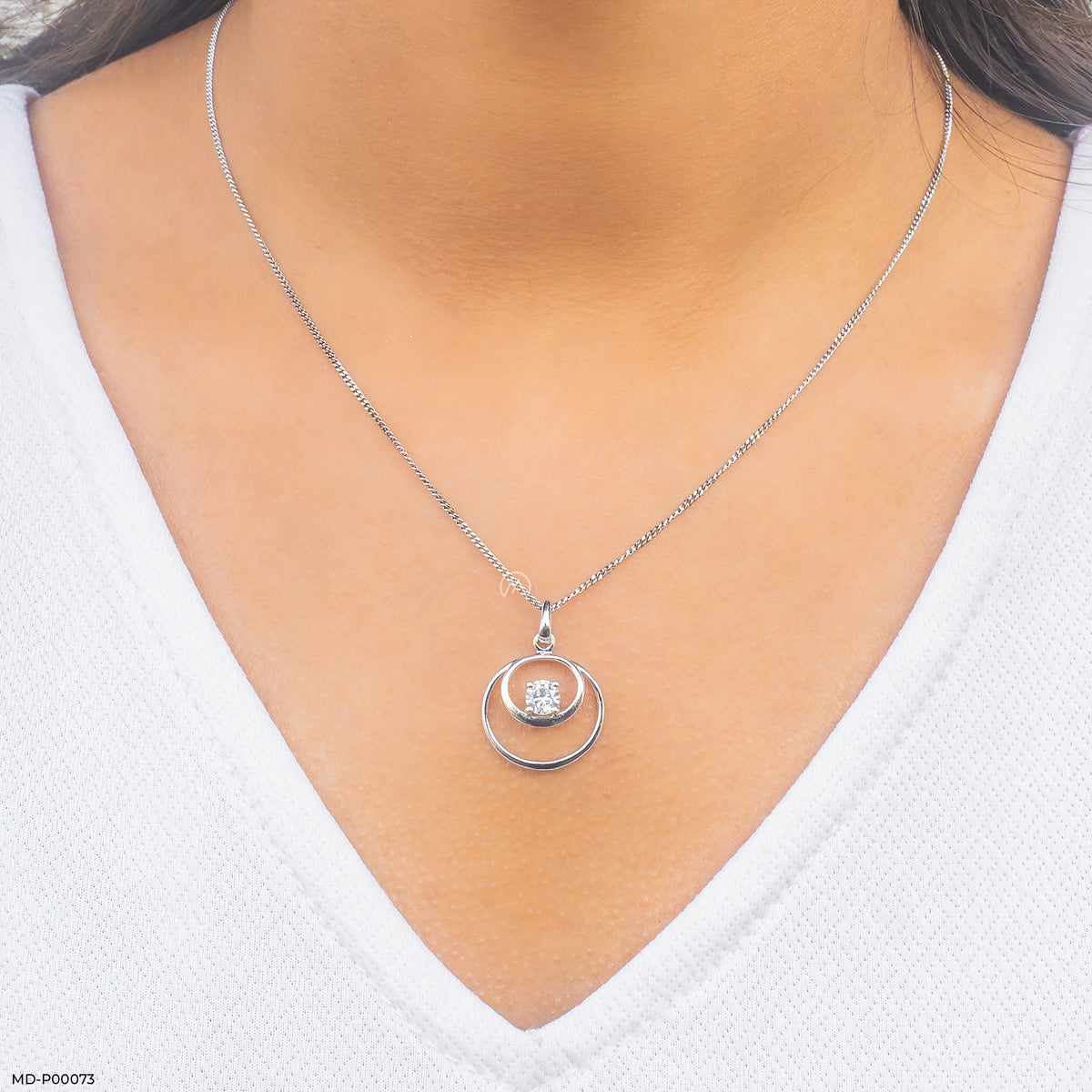 0.50 Carat Double Circle Pendant
