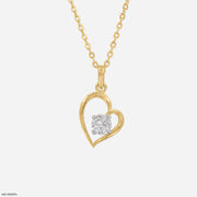 Open Heart Solitaire Pendant