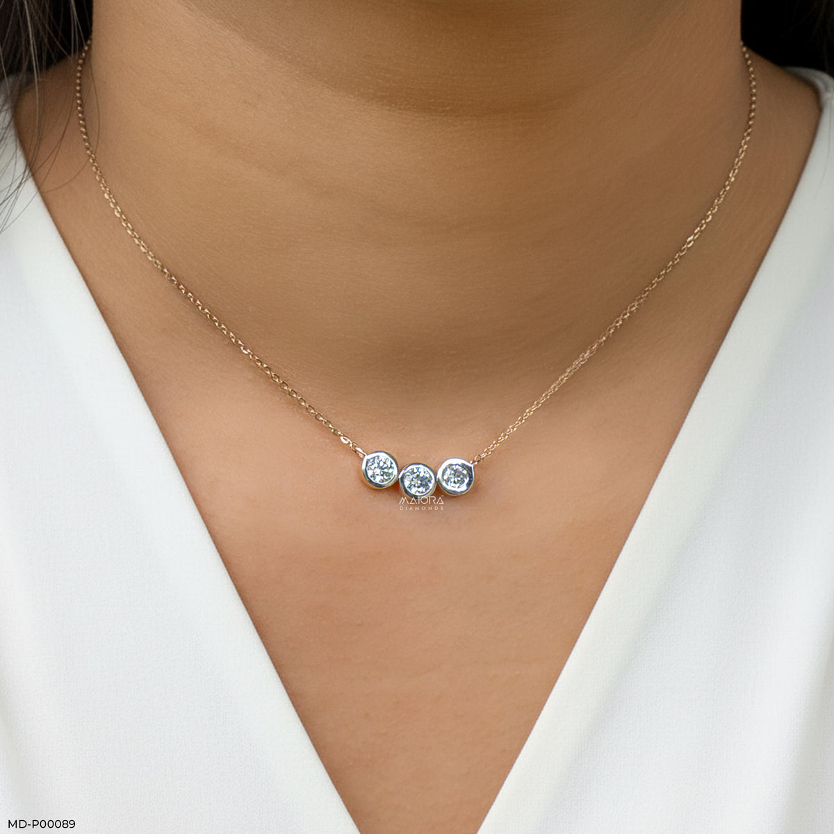 0.75 Carat Trinity Lab Diamond Necklace