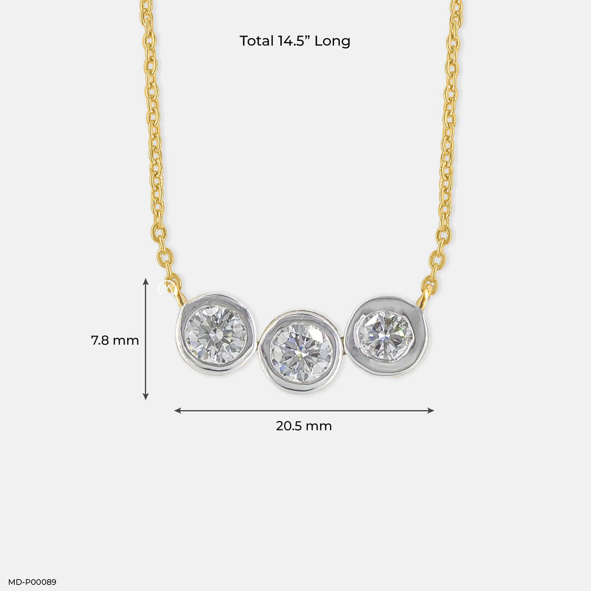 0.75 Carat Trinity Lab Diamond Necklace