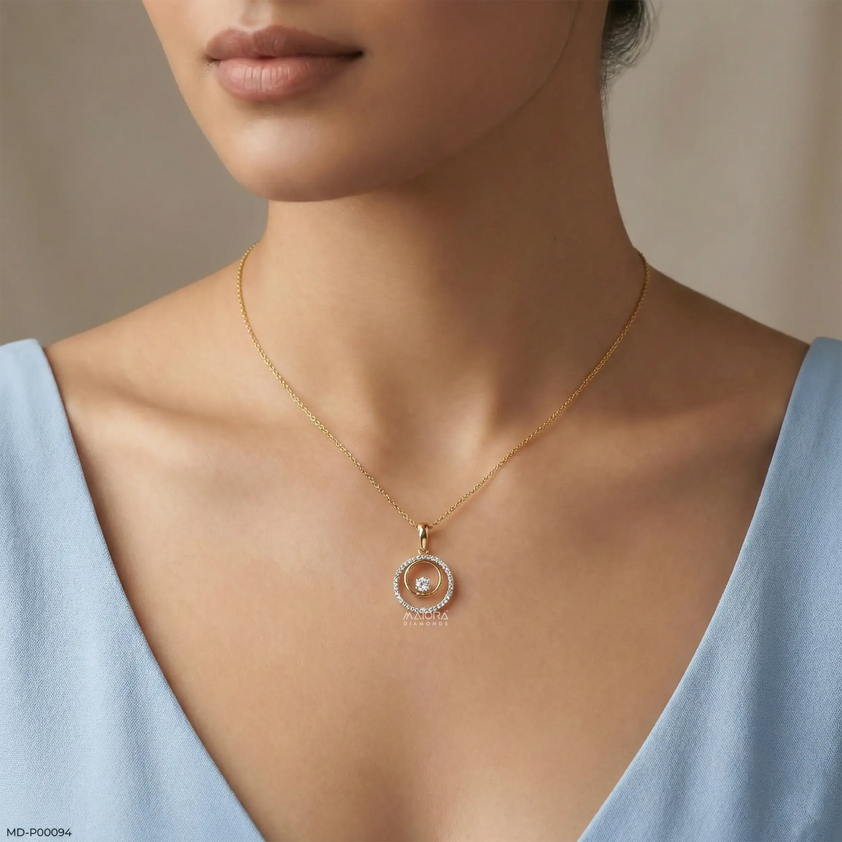 0.35 Carat Infinity Swirl Two-Tone Lab Diamond Pendant