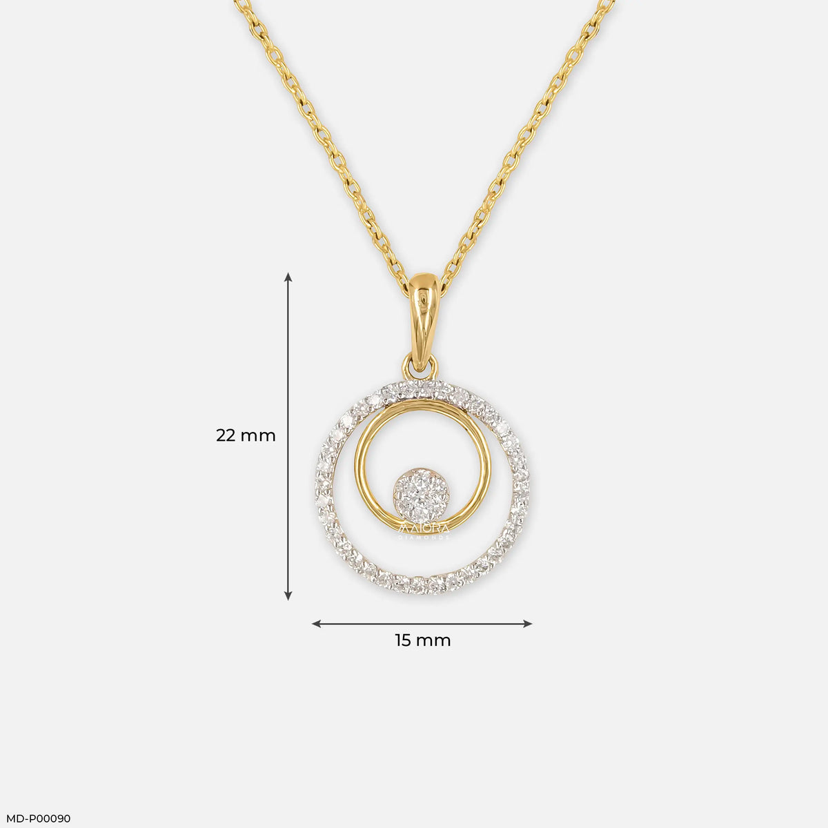 0.35 Carat Infinity Swirl Two-Tone Lab Diamond Pendant