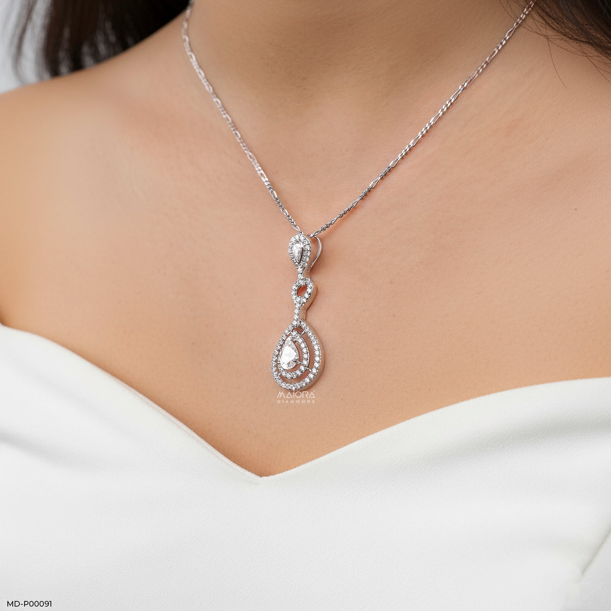 1.5 Carat Golden Halo Drop Pendants