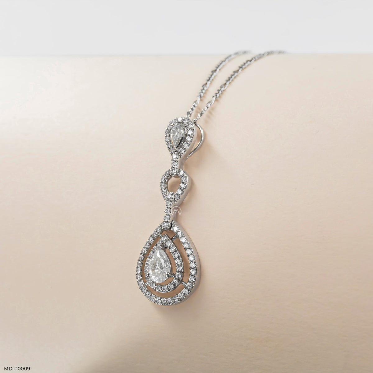 1.5 Carat Golden Halo Drop Pendants