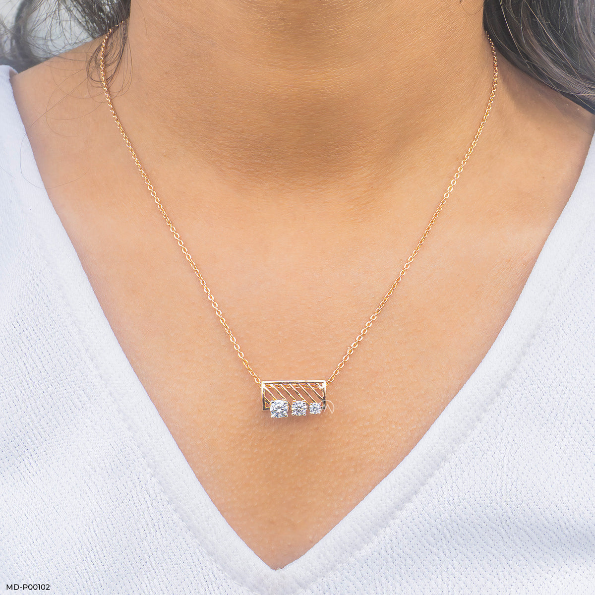 Three-Stone Bar Pendant