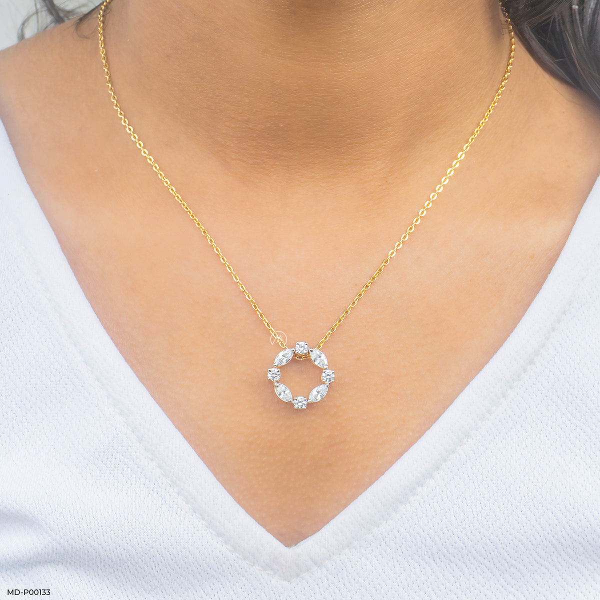 0.75 Carat Gem Circle Pendants