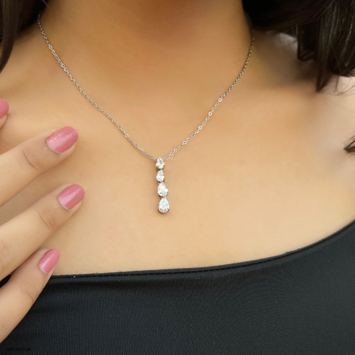 2 Carat Falling Pear Pendants