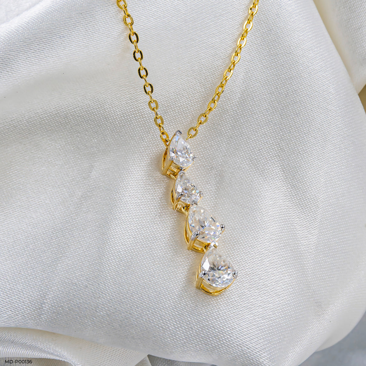 2 Carat Falling Pear Pendants