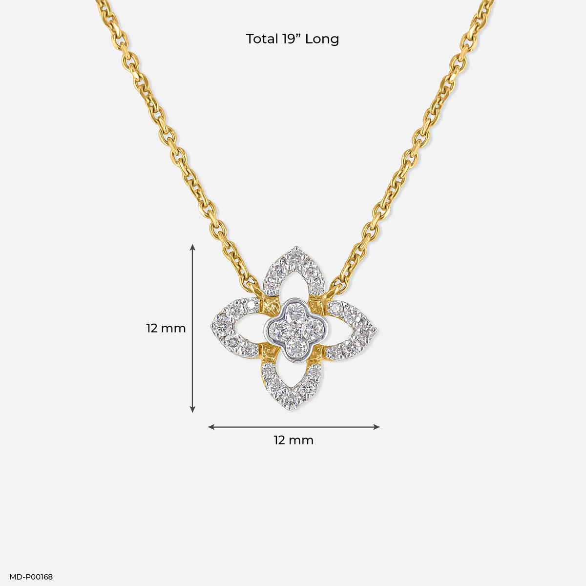 0.30 Carat Four-Petal Diamond Necklace