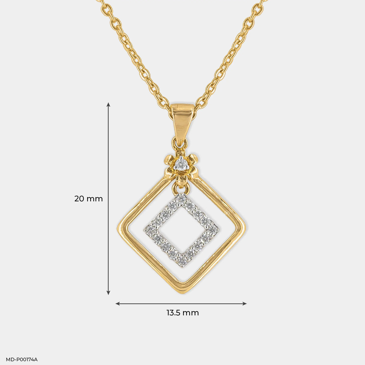 0.15 Carat Square Sparkle Diamond Pendant