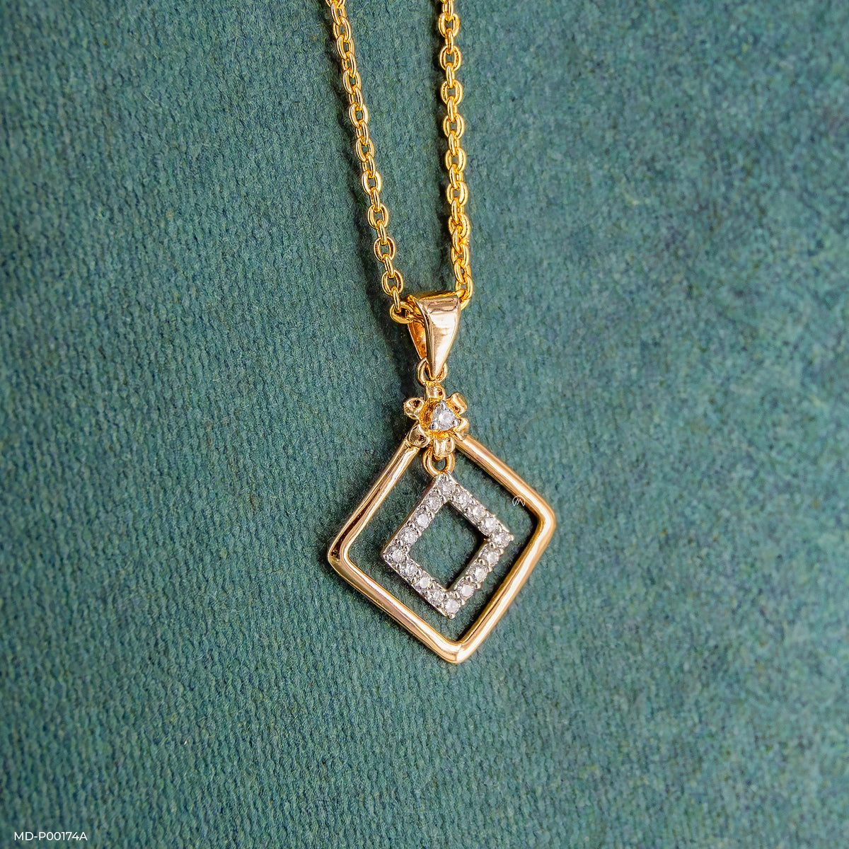 0.15 Carat Square Sparkle Diamond Pendant