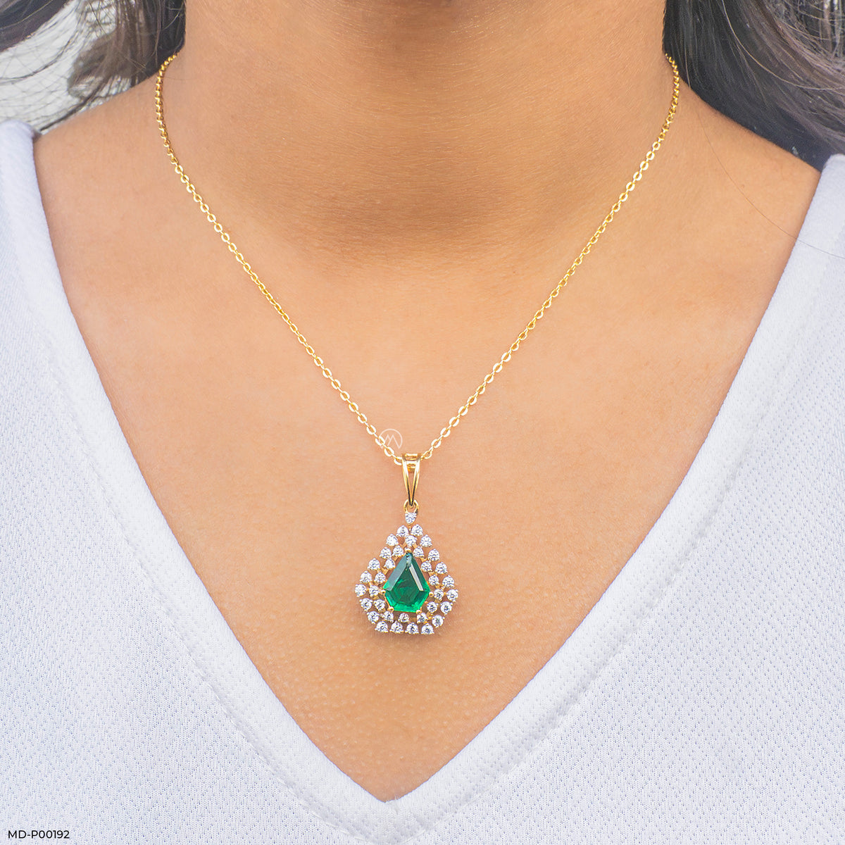 0.75 Carat Green Geometry Pendants