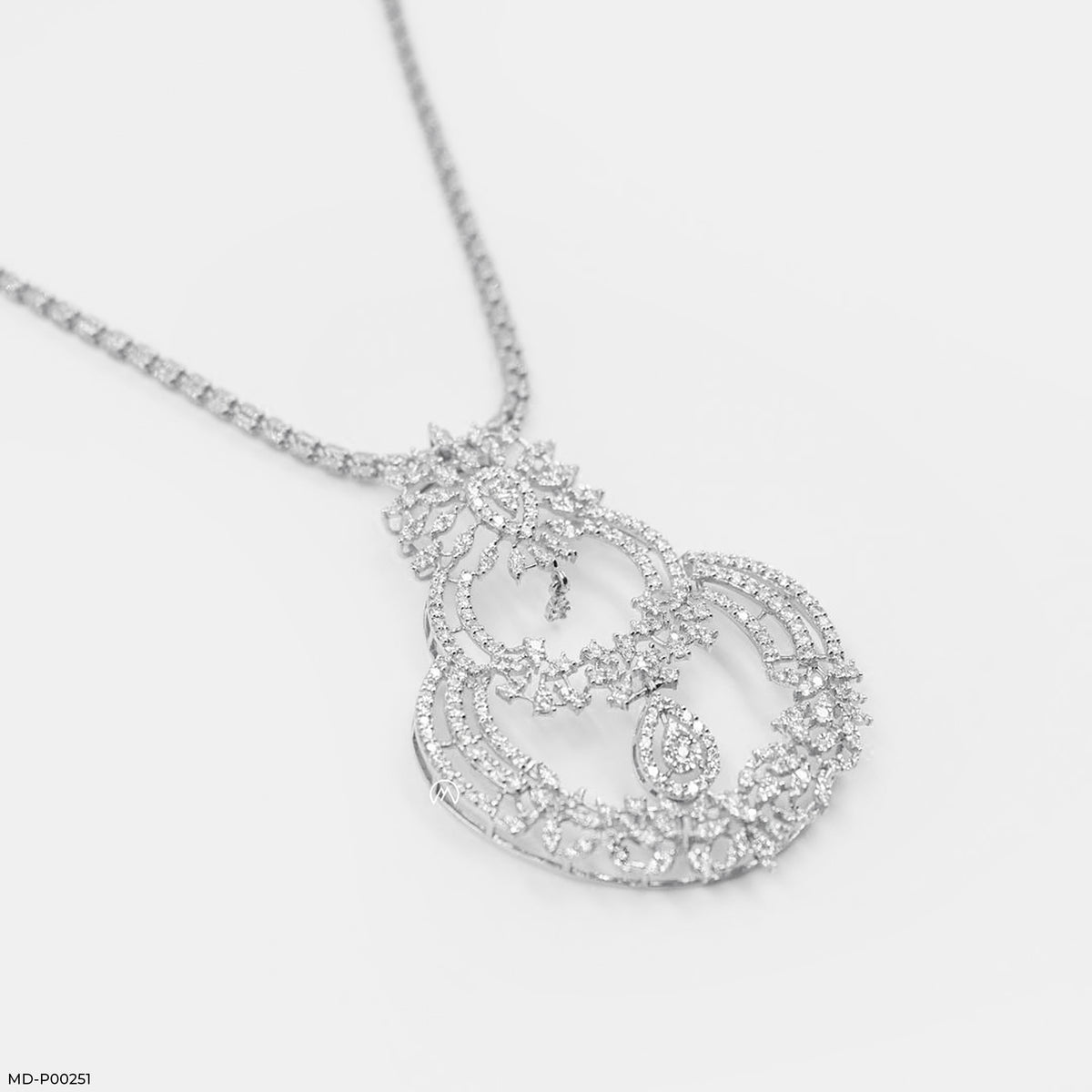 Floral Studded Diamond Pendants