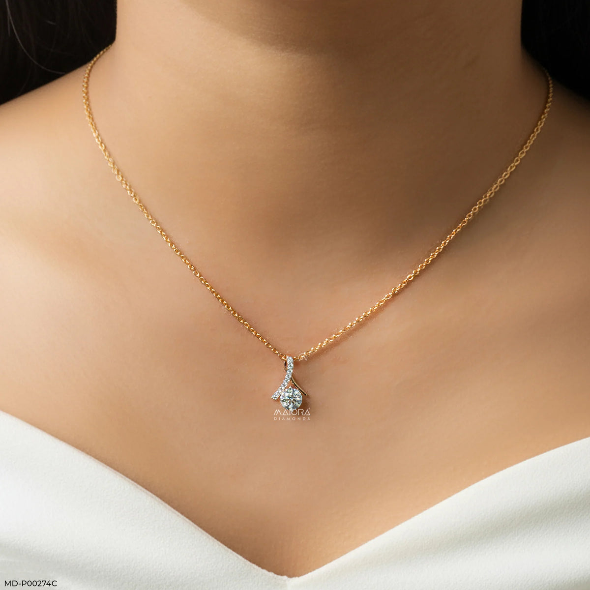 0.80 Carat Round Solitaire Starlit Lab Diamond Pendant