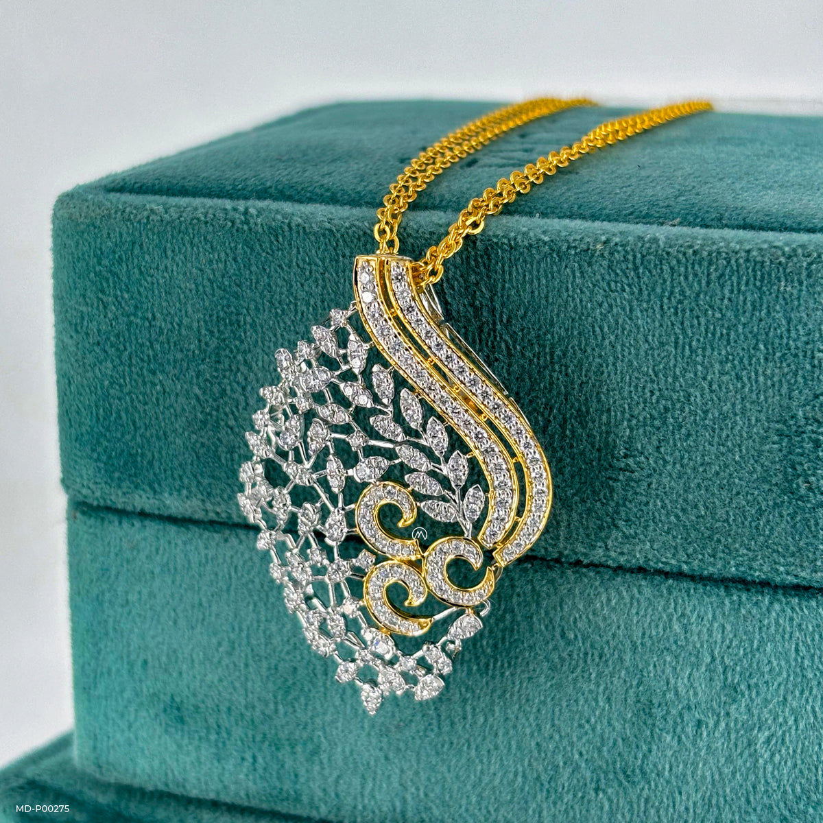 Traditional Leaf Diamond Pendants