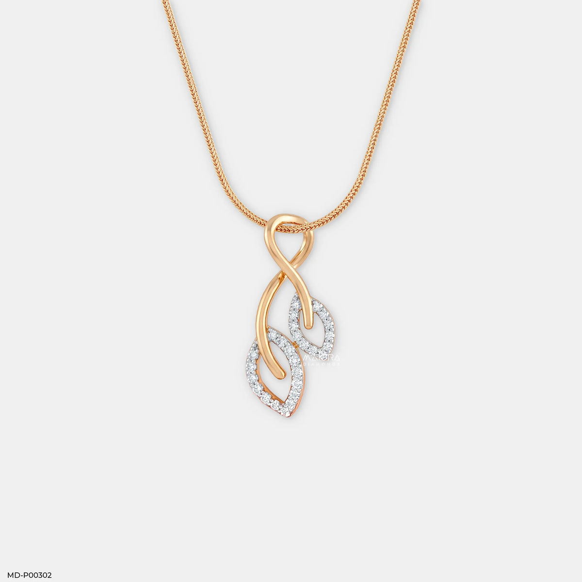 Leaf Shaped Diamond Pendant