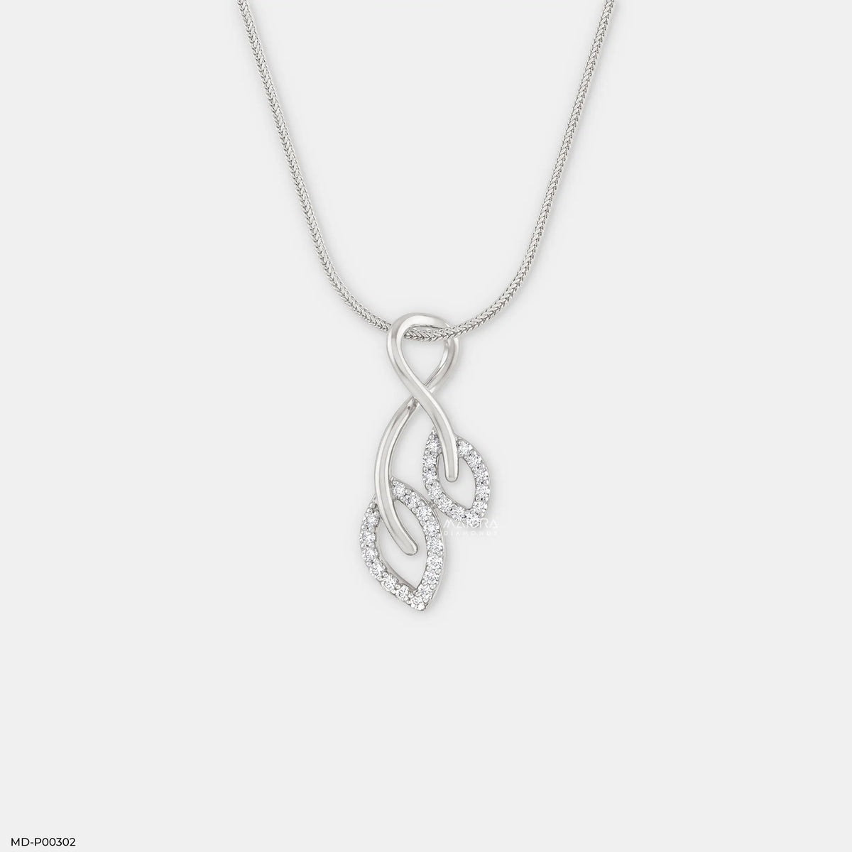 Leaf Shaped Diamond Pendant
