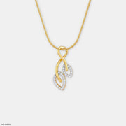 Leaf Shaped Diamond Pendant