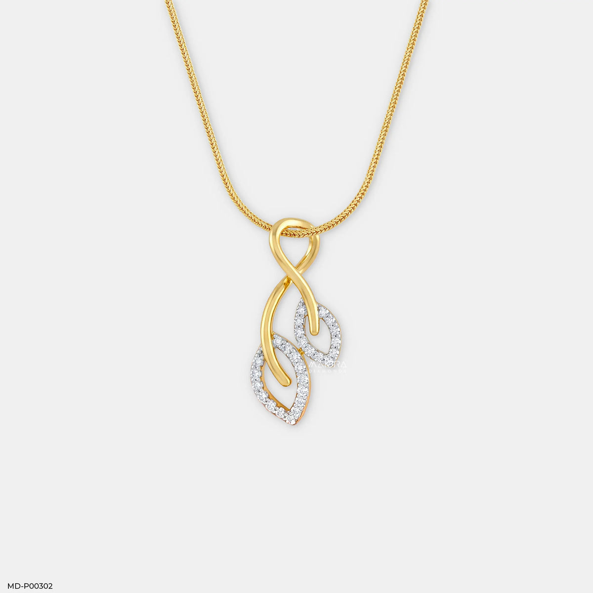 Leaf Shaped Diamond Pendant