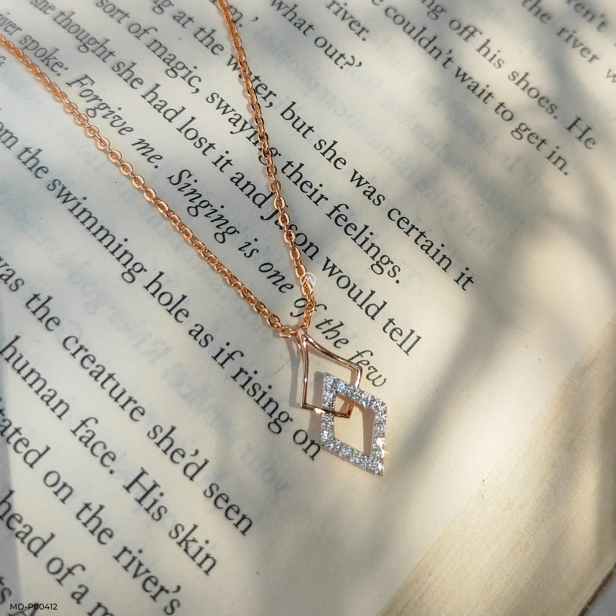 Square of Elegance Diamond Pendant