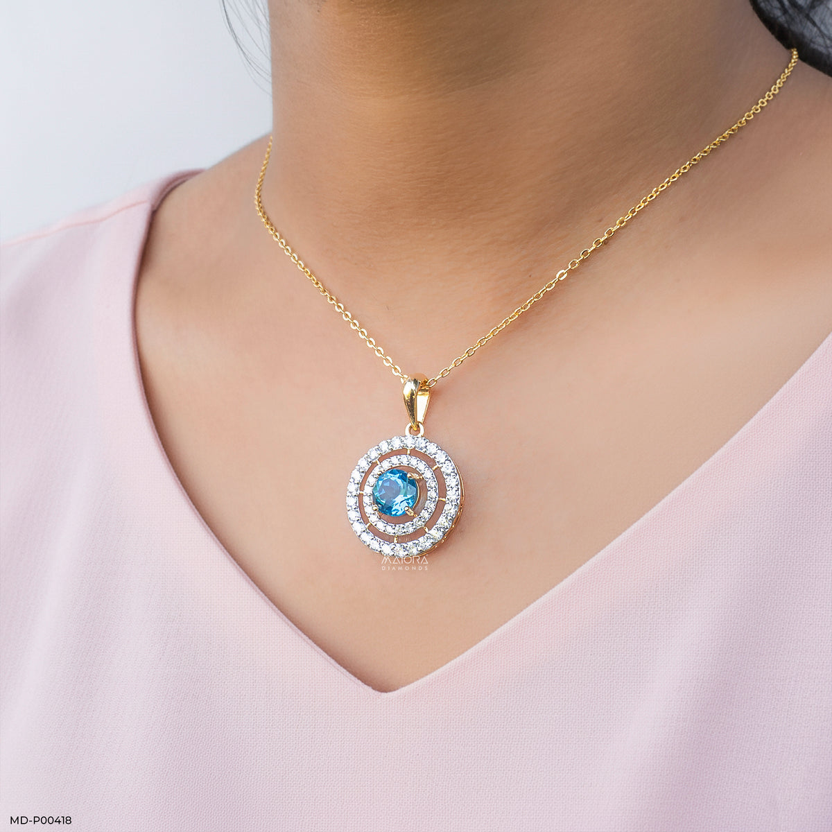 1.5 Carat Celestial Blue Lab Diamond Pendant
