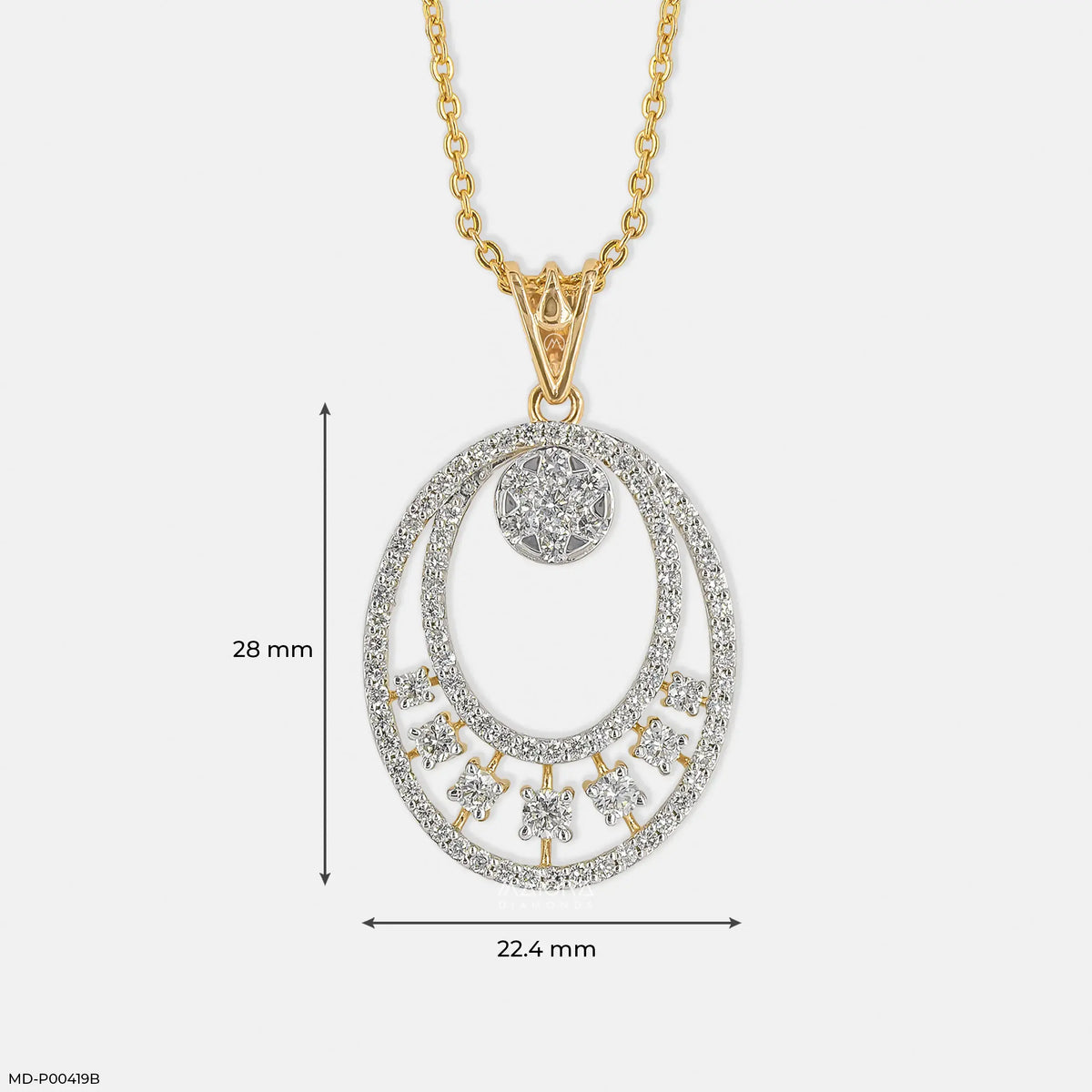 1.65 Carat Oval Designer Diamond Pendant