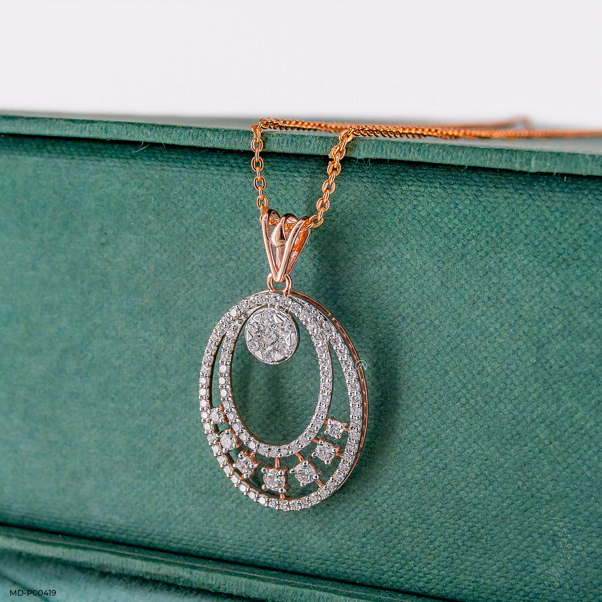 1.65 Carat Oval Designer Diamond Pendant
