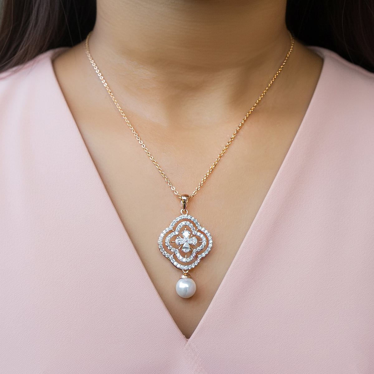 1.5 Carat Gleaming Pearl Lab Diamond Pendant
