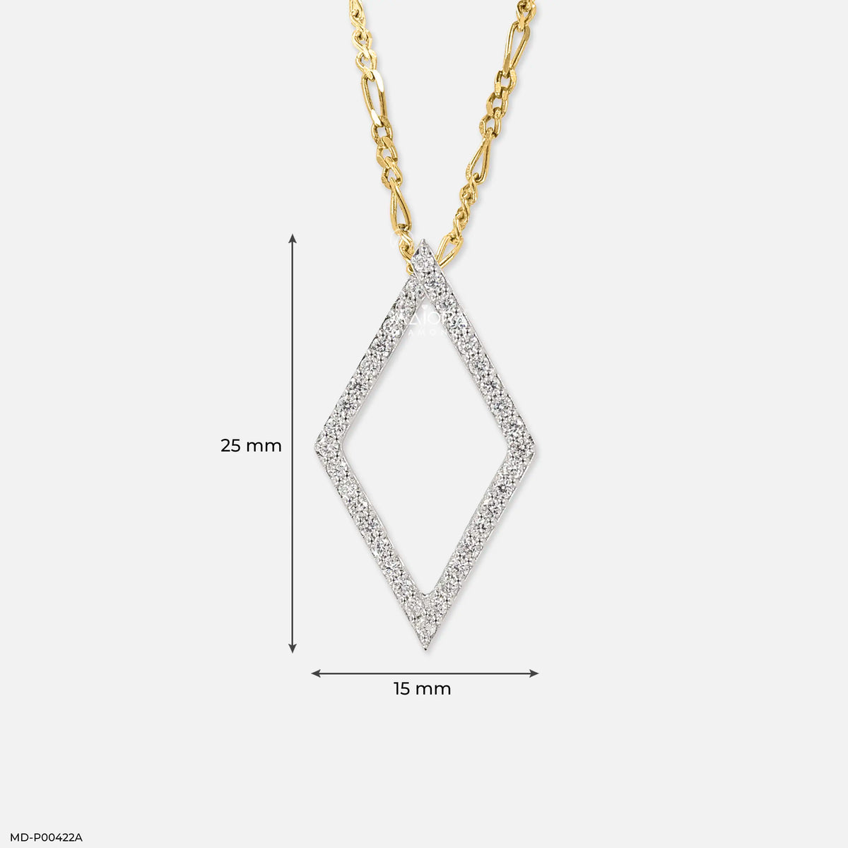 0.35 Carat Angular Lab Diamond Outline Pendant