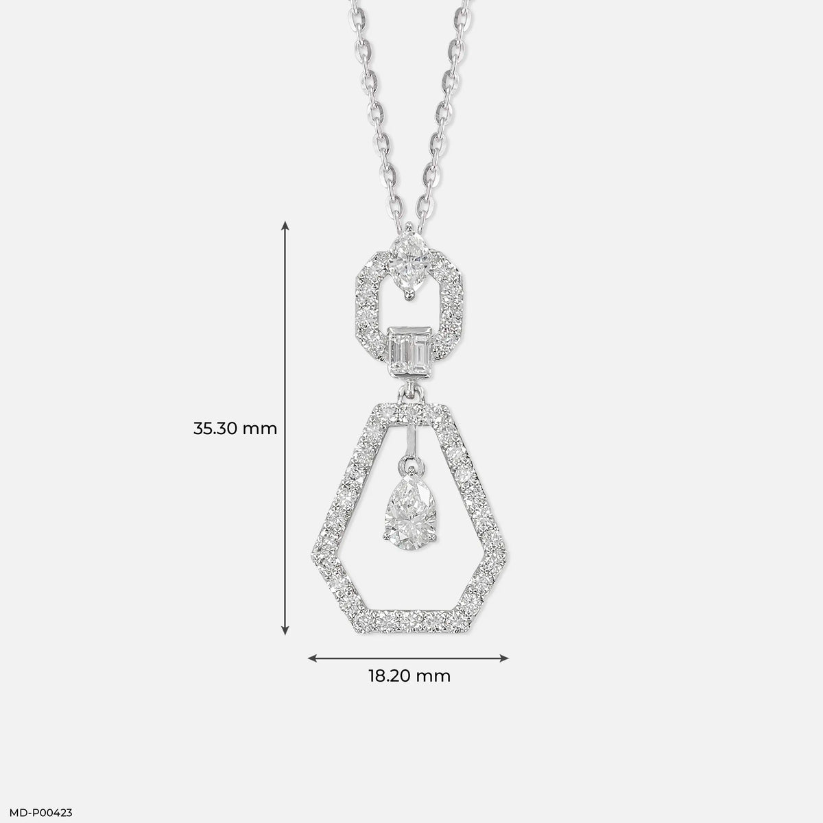0.75 Carat Pear Opulent Glow Lab Diamond Pendant