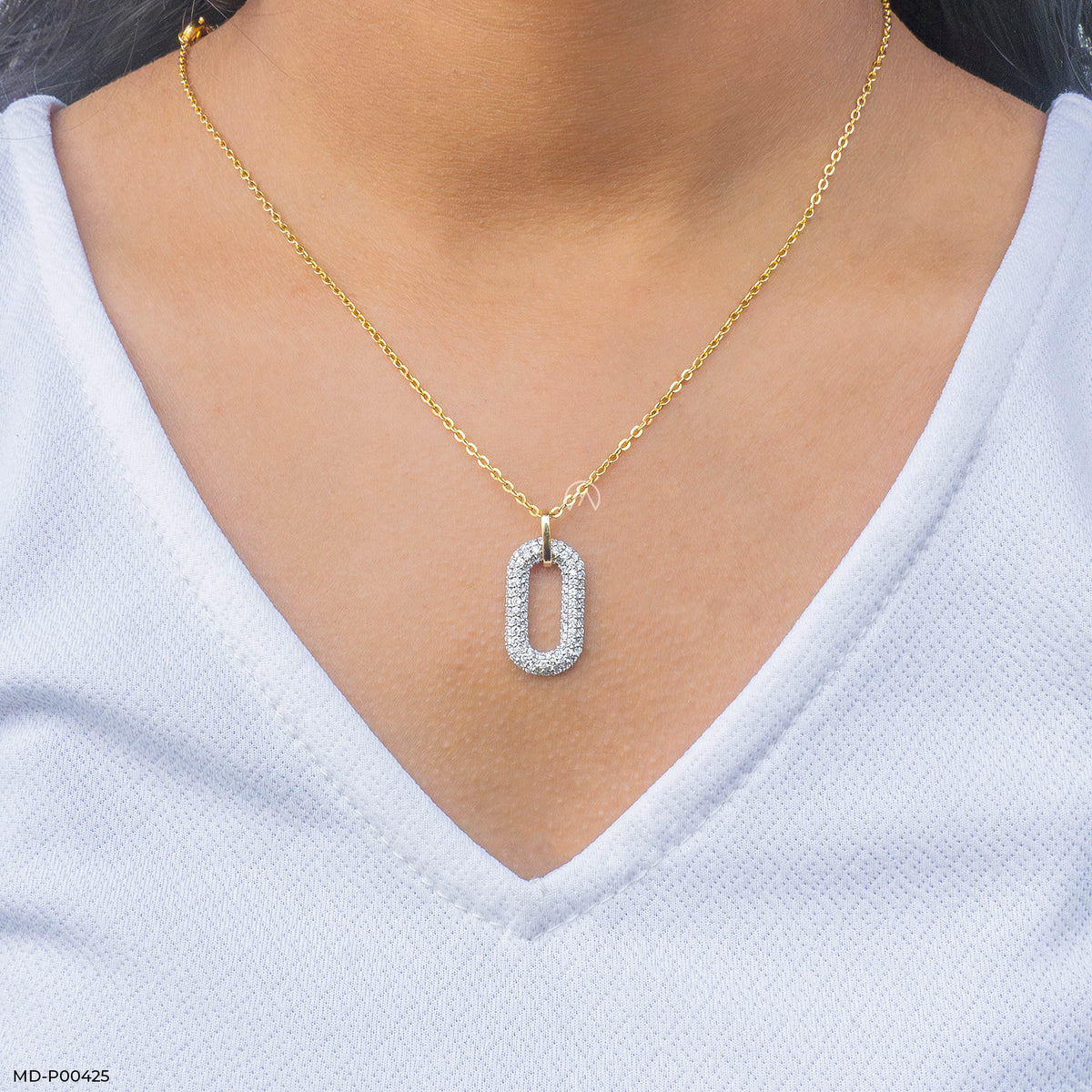 0.75 Carat Double Oval Lab Diamond Pendant