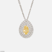 1.5 Carat Radiant Teardrop Halo Diamond Pendant