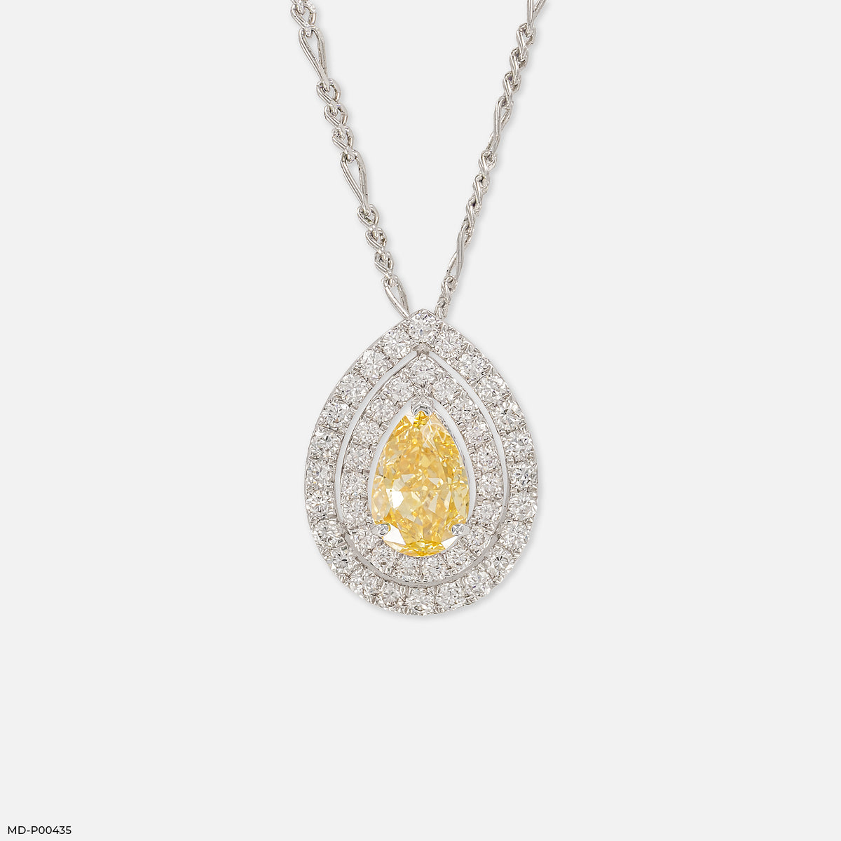 1.5 Carat Radiant Teardrop Halo Diamond Pendant