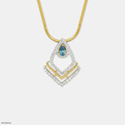 Modern Glow Blue Color Diamond Pendant