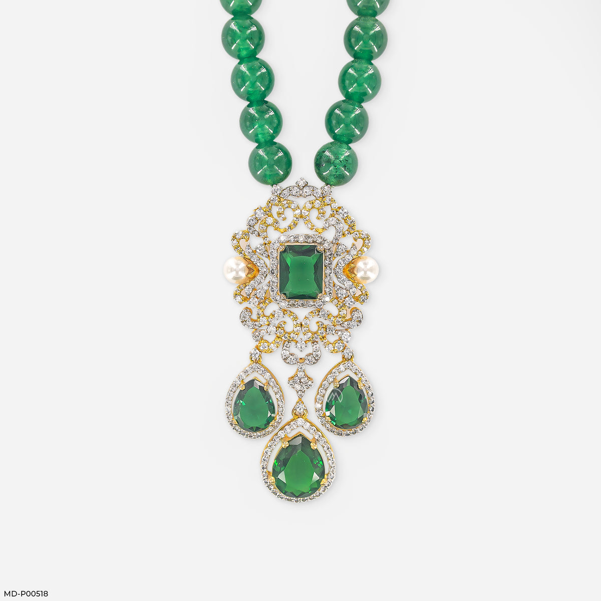 Ornate Victorian Emerald Cascade Pendant