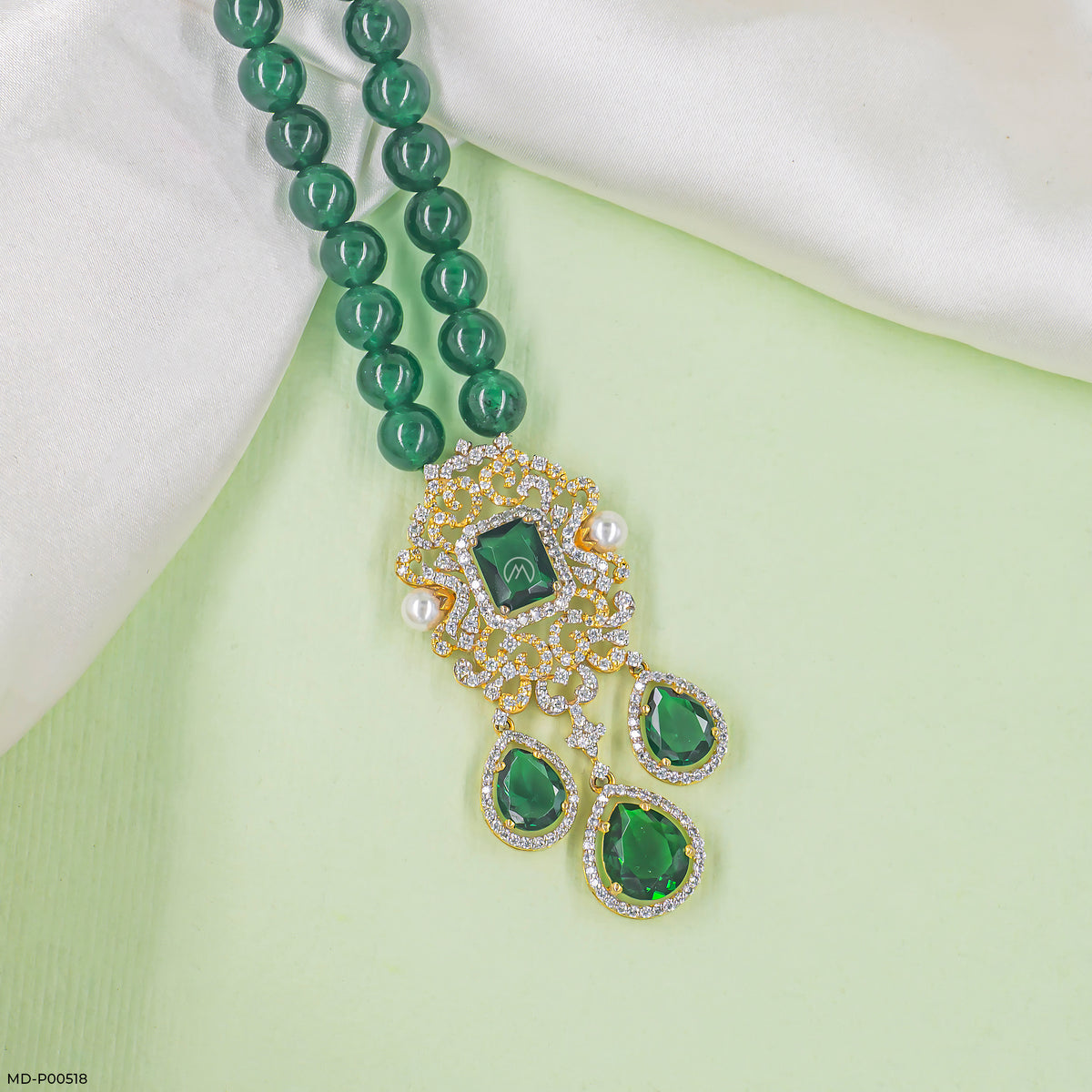 Ornate Victorian Emerald Cascade Pendant