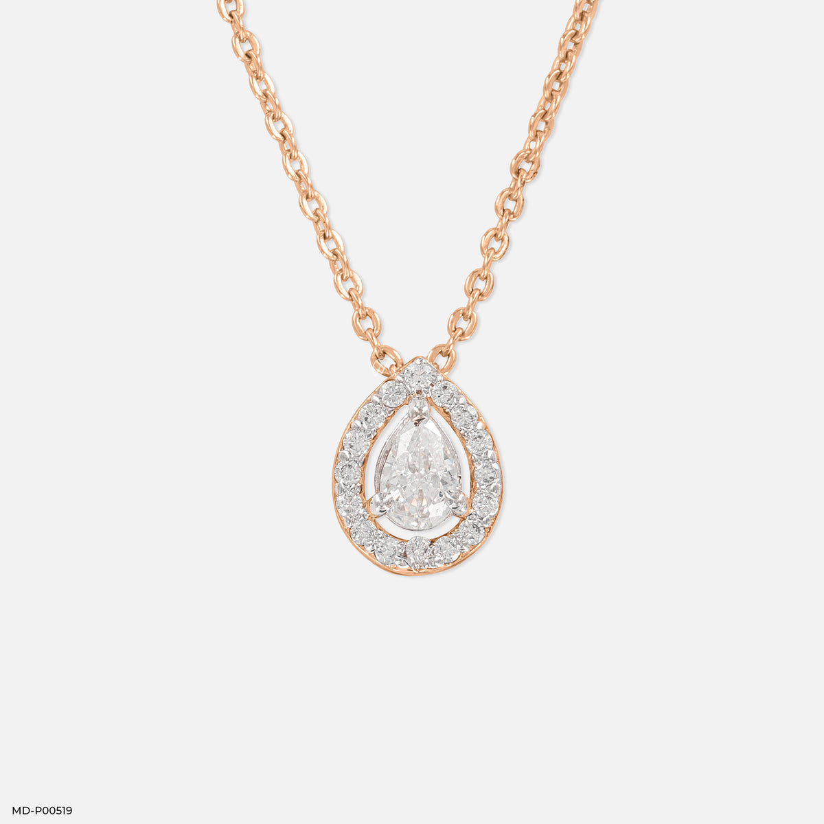 Pear Halo Pendants