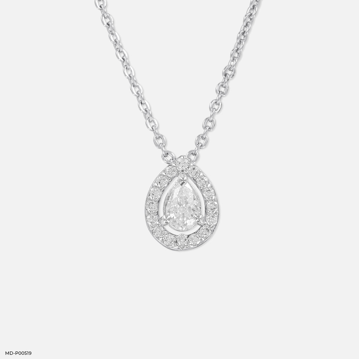 Pear Halo Pendants