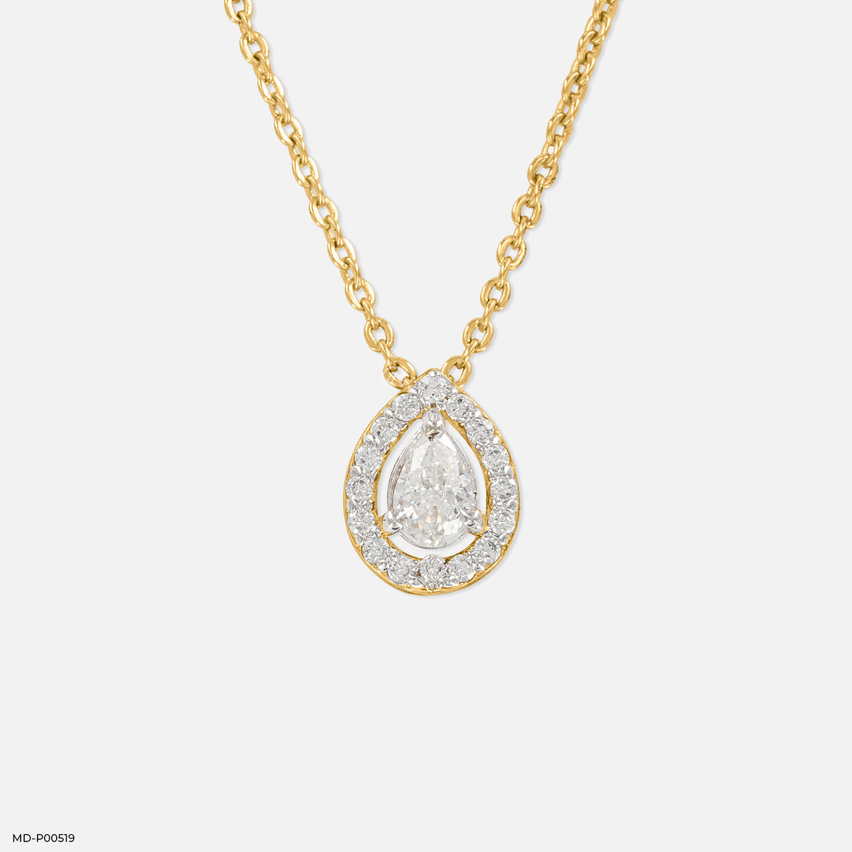 Pear Halo Pendants