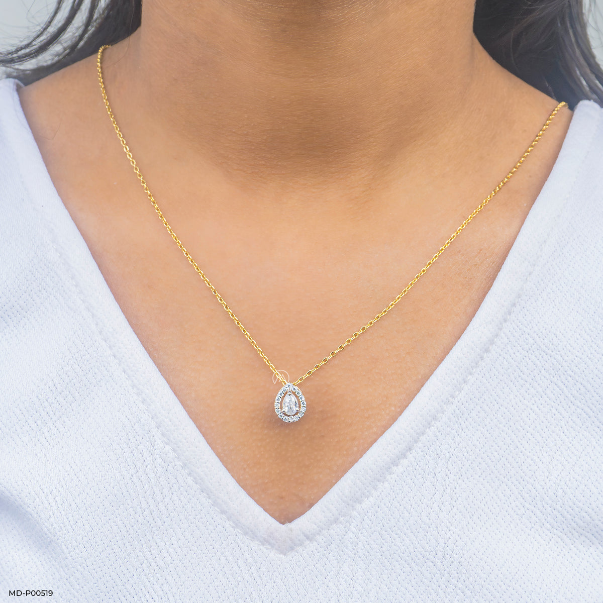 Pear Halo Pendants