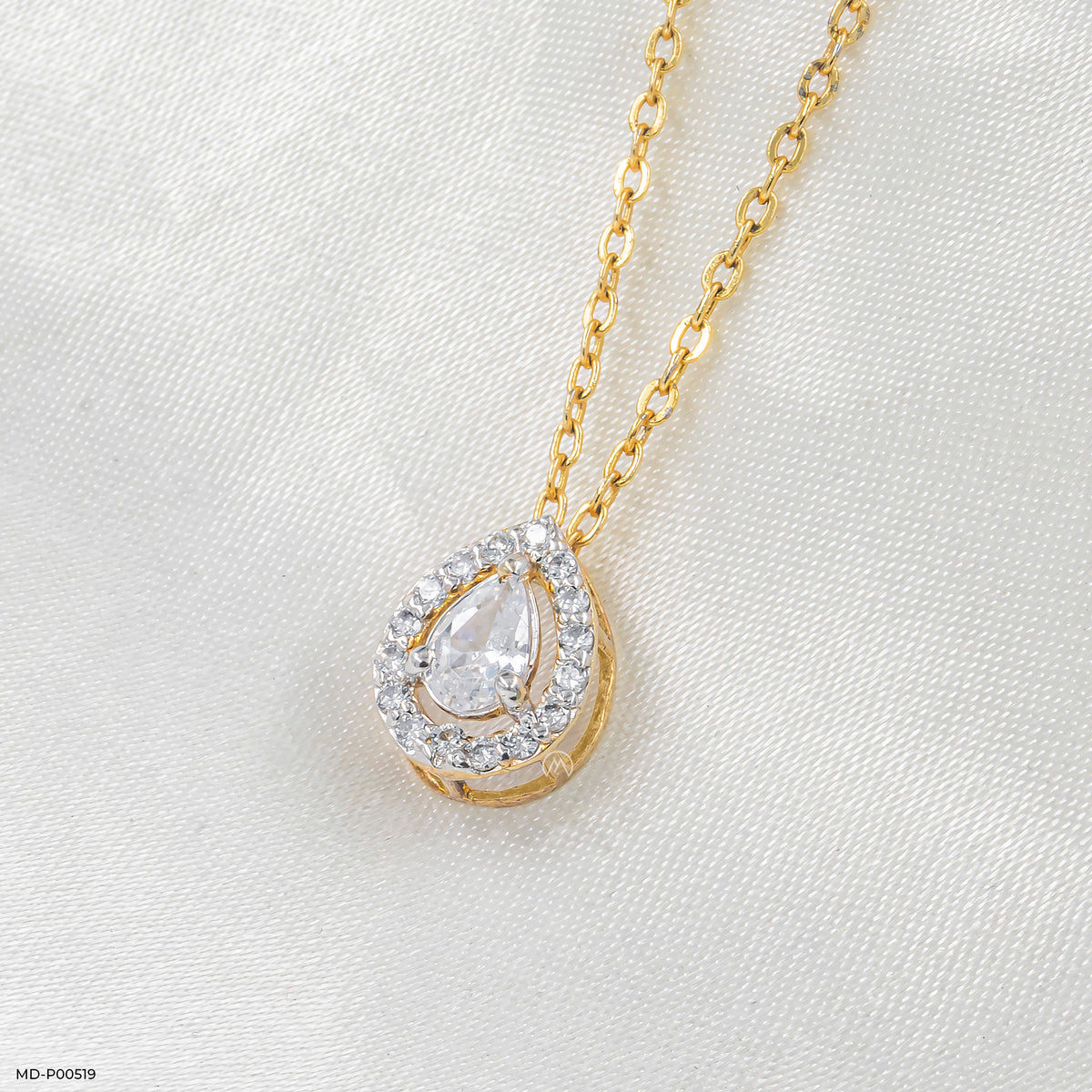 Pear Halo Pendants