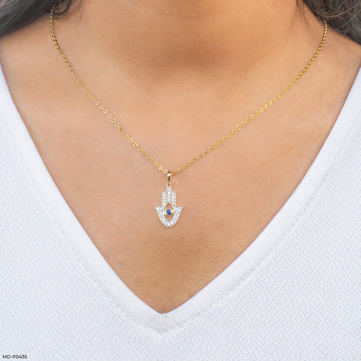 0.25 Carat Guardian Hand Lab Diamond Pendant