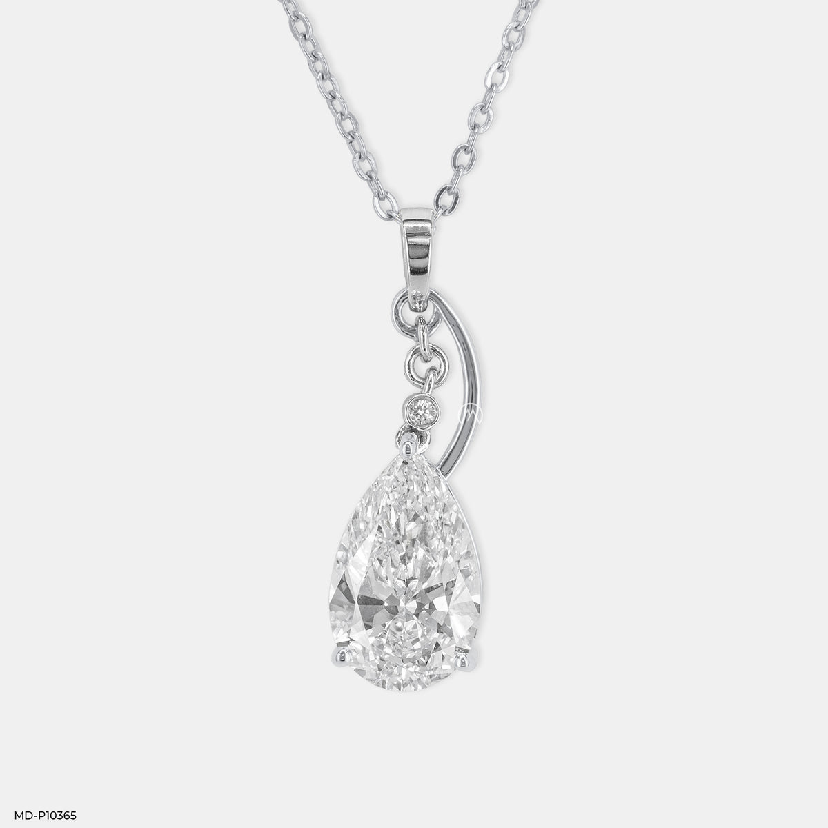 Pear Shaped Diamond Swirl Pendant