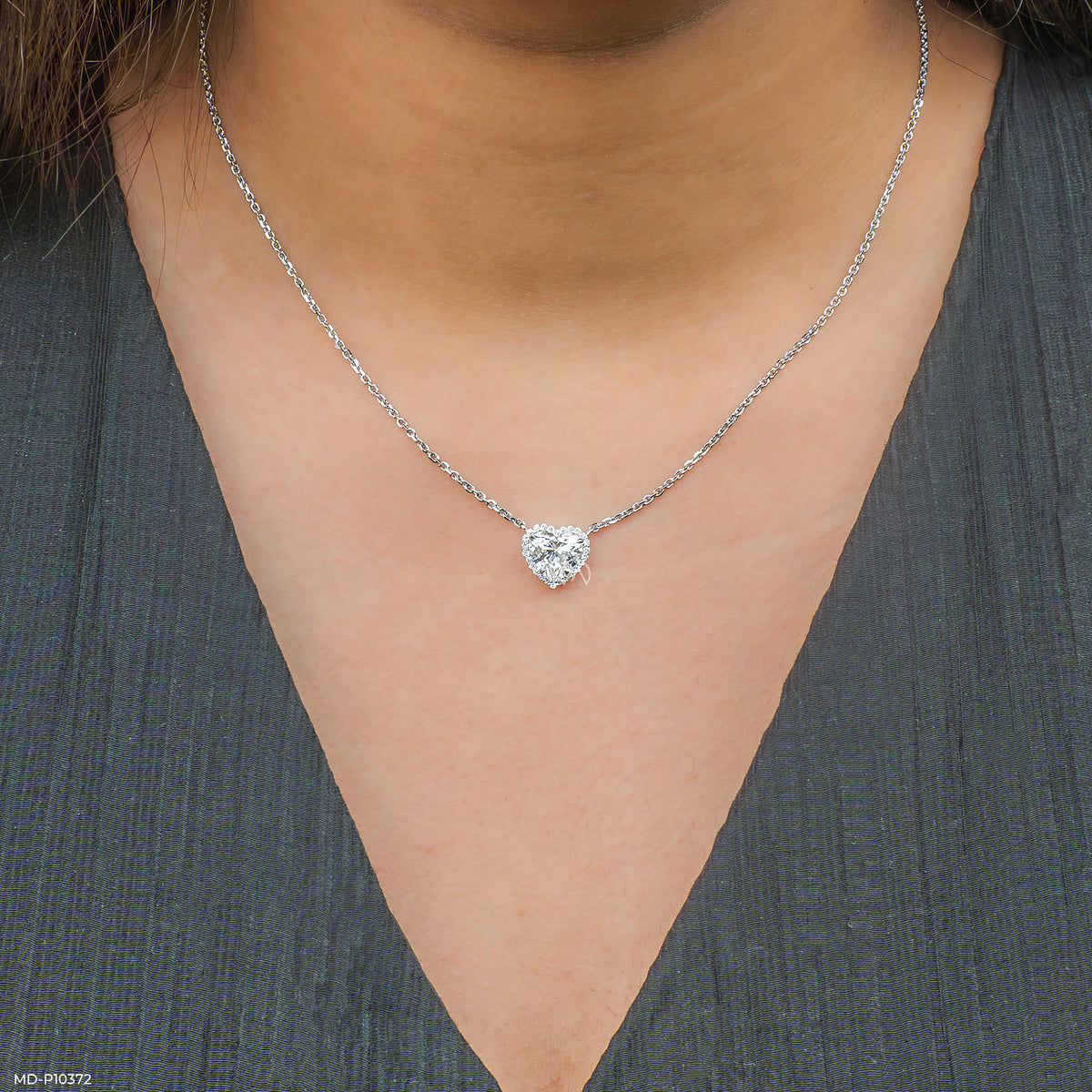 Heart Halo Diamond Pendant